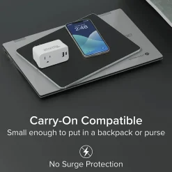 Wall Outlet Extender with USB-C and USB Charger, White (PS1-CA1)<Plugable Hot