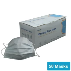 Unbranded 3-ply Disposable Half Face Mask, Adult, Blue, 50/Box (WXDKZ0007E/ET10000/FM-34EE)
