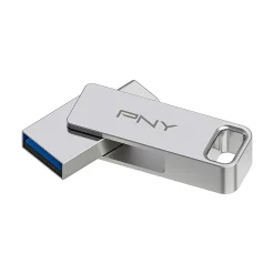 PNY DUO LINK Dual 256GB USB 3.2 Type-C Flash Drive, Silver (P-FDI256DULINKTYC-GE)