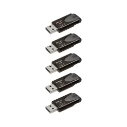 Outlet PNY Elite Turbo Attache 4 32GB USB 3.2 Flash Drive, Black, 5/Pack (P-FD32GX5TBAT4E)