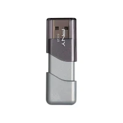 Best PNY Elite Turbo Attache 3 64GB USB 3.0 Type A Flash Drive, Silver/Gray (P-FD64GTBOP-GE)