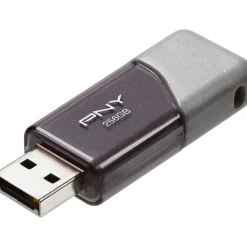 Outlet PNY Elite Turbo Attache 3 256GB USB 3.0 Type A Flash Drive, Silver/Gray (P-FD256TBOP-GE)