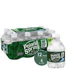 Poland Spring 100% Natural Spring Water, Regular Flavor, 8 oz. Mini Plastic Bottles, 48/Carton (100987)