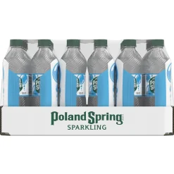 Poland Spring Sparkling Water, Simply Bubbles, 16.9 oz. Bottles, 24/Carton (12349574)
