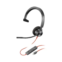 Best Poly Blackwire 3310 Noise Canceling Mono Headset, USB-C/USB-A, UC/MS Certified (8X216AA)