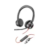 Hot Poly Blackwire 8225 Noise Canceling Stereo Headset, USB-C/USB-A, UC/MS Certified (8X225AA)