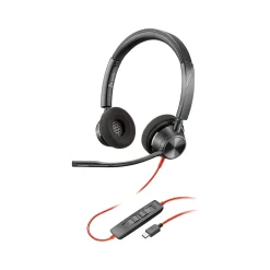 Clearance Poly Blackwire 3320 Stereo Headset, USB-C/USB-A, MS Certified/UC Certified (8X220AA)