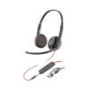 Online Poly Blackwire 3225 Stereo Headset, USB-C/USB-A/3.5mm, UC Certified, Bulk (8X229A6)