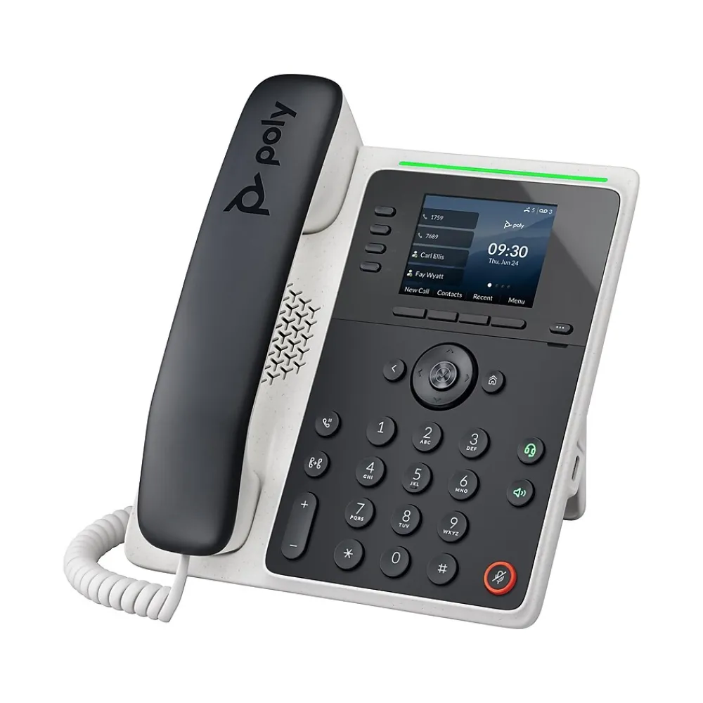Poly Edge E220 16-Line VOIP Phone, White/Black (89B50AA)
