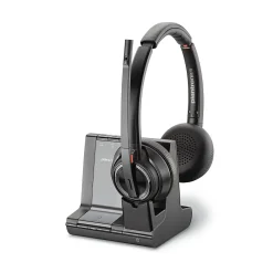 Outlet Poly Savi 8200 Series W8220-M Wireless Noise Canceling Stereo Headset, Over-the-Head, Black (7S4B6AA#ABA)