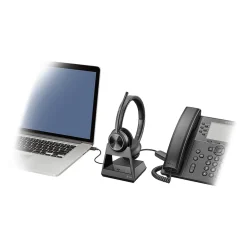 Hot Poly Savi 7320 Wireless Stereo Headset, Over-the-Head, Black (215201-01)