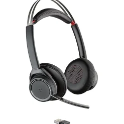 Best Poly Voyager Focus MS Active Noise Cancelling Bluetooth On Ear Phone & Computer Headset, Black/Gray (202652-102)