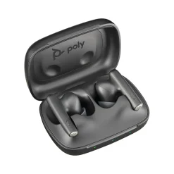 Voyager Free 60 UC Wireless Noise Cancelling Bluetooth Earbuds, USB-A, MS Certified, Carbon Black (7Y8L7AA)<Poly Hot