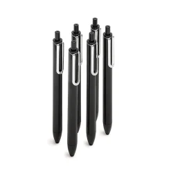 Pens|Poppin Black Retractable Gel Luxe Pen, Black Ink, Set of 100 (104509)