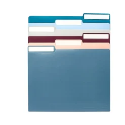 File Folders|Poppin File Folder, 1/3-Cut Tab, Letter Size, Assorted Colors, 6/Pack (108844)