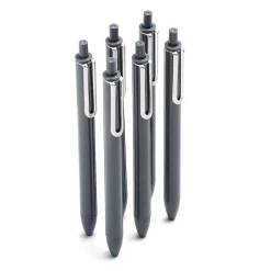 Pens|Poppin Luxe Retractable Gel Pen, Medium Point, Black Ink, 6/Pack (104449)