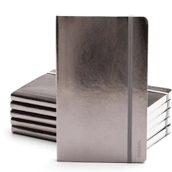 Notebooks|Poppin Medium Soft Cover Notebooks, Gunmetal, 25/Pack