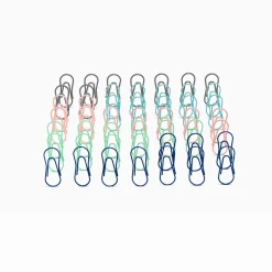 Clips & Fasteners|Poppin Modern Paper Clips, .31" x 1.5", Assorted, 50/Pack (105922-MC)