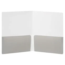 Pocket Folders|Poppin 2-Pocket Portfolio Folder, Blush/Light Gray (105225)