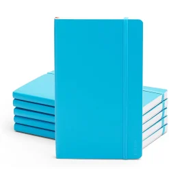 Notebooks|Poppin Professional Notebooks, 5" x 8.25", Wide Ruled, 96 Sheets, Blue, 25/Set (104129)