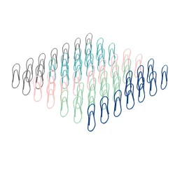 Clips & Fasteners|Poppin Standard Paper Clips, Assorted Colors, 50 Clips/Pack (108620)
