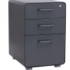 File Cabinets*Poppin Stow 3 Drawer Vertical File, Charcoal, Letter/Legal, 15.75''W (103536)