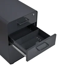 File Cabinets*Poppin Stow 3 Drawer Vertical File, Charcoal, Letter/Legal, 15.75''W (103536)