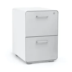 File Cabinets*Poppin , Stow 2-Drawer File Cabinet, White & Light Gray (101834)