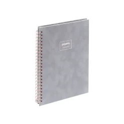 Notebooks|Poppin Velvet Professional Notebooks, 6" x 8.25", Dotted, 40 Sheets, Gray/Silver (106163)
