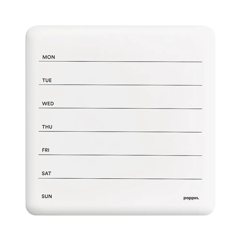Dry Erase*Poppin Weekly Dry-Erase Whiteboard, 1' x 1' (108723)