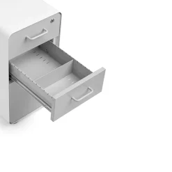 File Cabinets*Poppin White + Light Gray Slim Stow 3-Drawer vertical File Cabinet, Light Gray (104668)