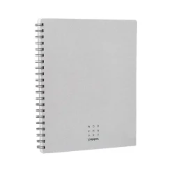 Subject Notebooks|Poppin Work Happy 1-Subject Notebook, 8.5" x 11", Ruled, 40 Sheets, Light Gray (108849)