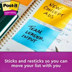 Post-It Notes*Post-it Full Adhesive Notes, 3" x 3", Energy Boost Collection, 30 Sheet/Pad, 4 Pads/Pack (F3304SSAU)