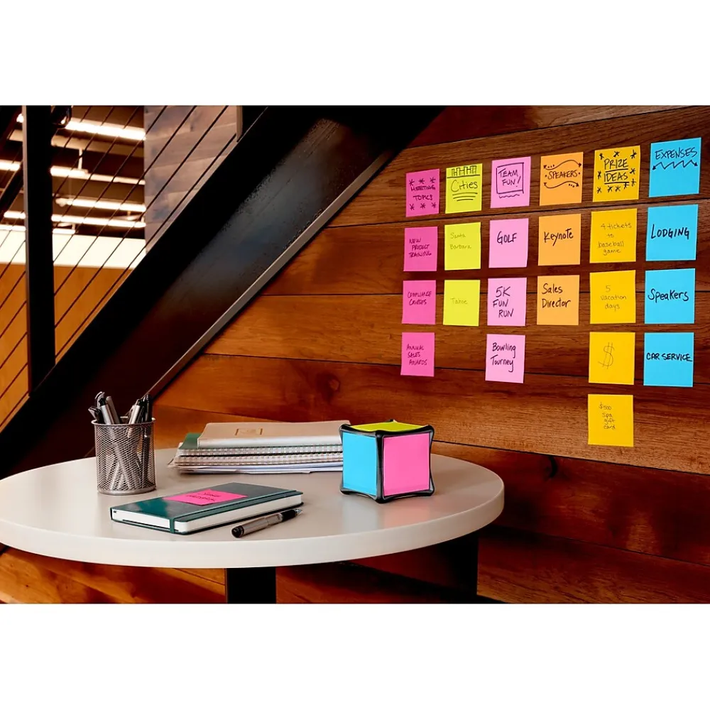 Post-It Notes*Post-it Full Adhesive Notes, 3" x 3", Energy Boost Collection, 30 Sheet/Pad, 4 Pads/Pack (F3304SSAU)