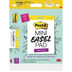Easel Paper Pads*Post-it ® Mini Super Sticky Wall Easel Pad, 15" x 18", 20 Sheets/Pad, 6 Pads/Pack (577SS)