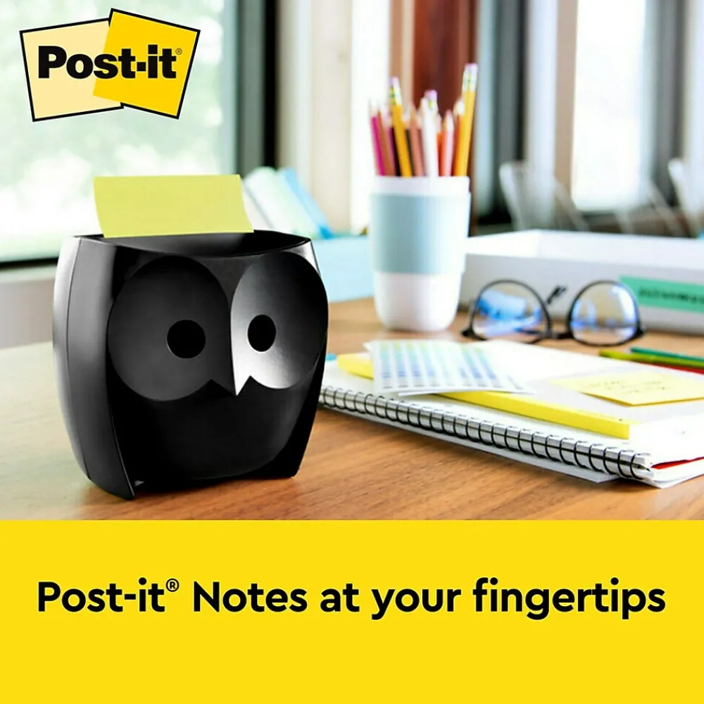 Sticky Notes*Post-it Note Dispenser, Owl Design, Black (OWL-330-BK)