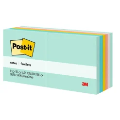 Post-It Notes*Post-it Notes, 3" x 3", Collection, 100 Sheet/Pad, 12 Pads/Pack (654AST) Beachside Café