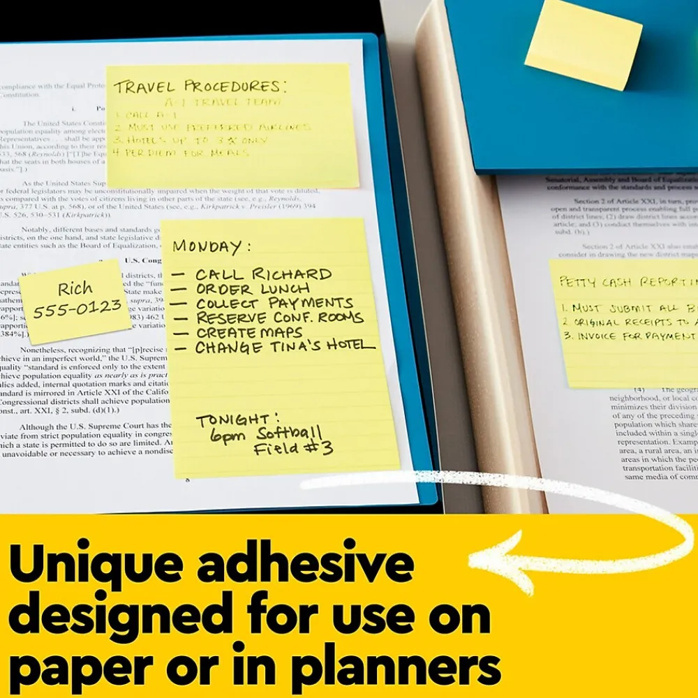 Post-It Notes*Post-it Notes, 3" x 3", Canary Collection, 100 Sheet/Pad, 18 Pads/Pack (654-14+4YW) Canary Yellow