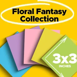 Post-It Notes*Post-it Notes, 3" x 3", Collection, 100 Sheet/Pad, 14 Pads/Pack (65414AU) Floral Fantasy