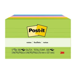 Post-It Notes*Post-it Notes, 3" x 5", Collection, Lined, 100 Sheet/Pad, 5 Pads/Pack (635-5AU) Floral Fantasy