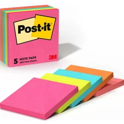Post-It Notes*Post-it Notes, 3" x 3", Collection, 100 Sheet/Pad, 5 Pads/Pack (6545PK) Poptimistic
