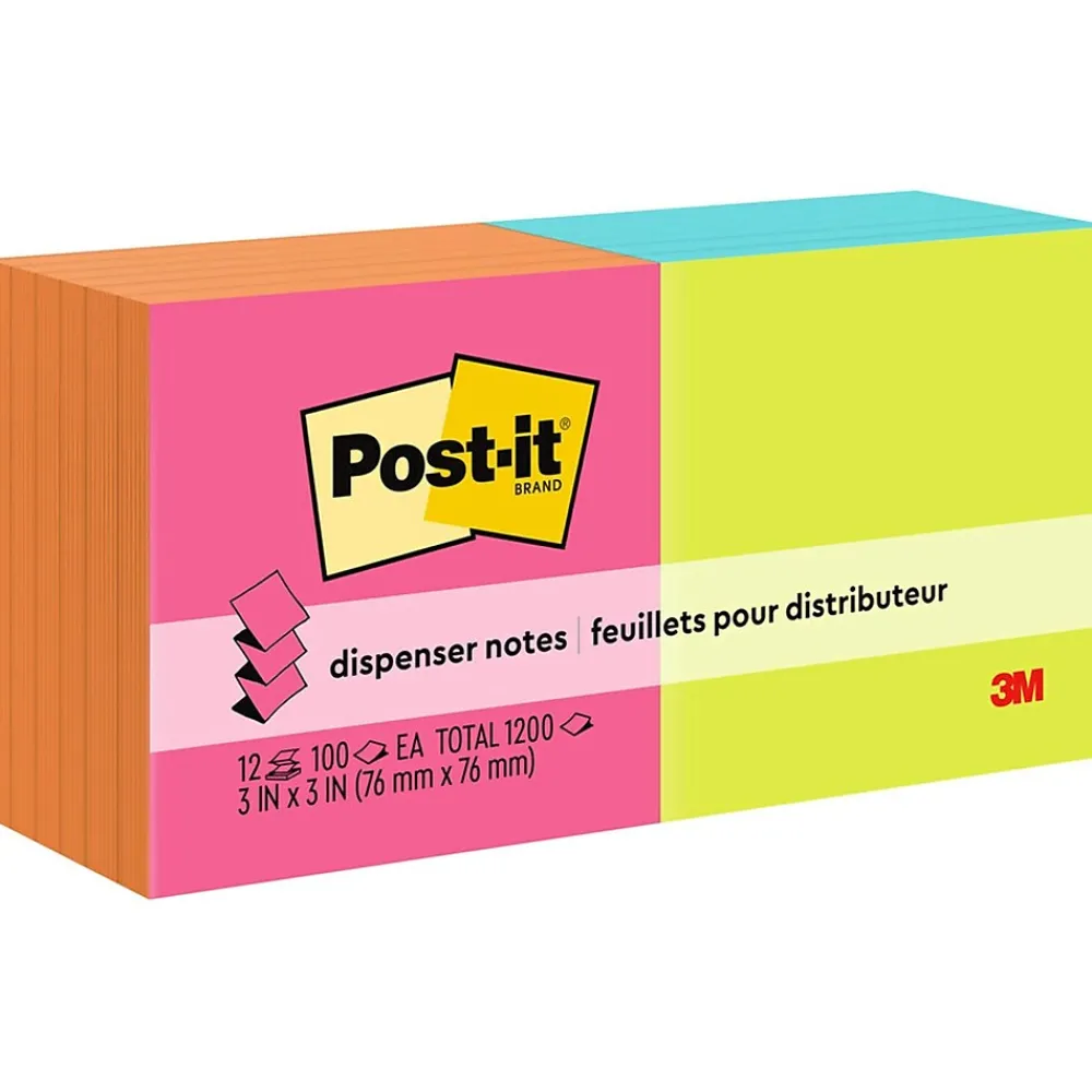 Sticky Notes*Post-it Pop-up Notes, 3" x 3", Poptimistic Collection, 100 Sheet/Pad, 12 Pads/Pack (R330NALT)