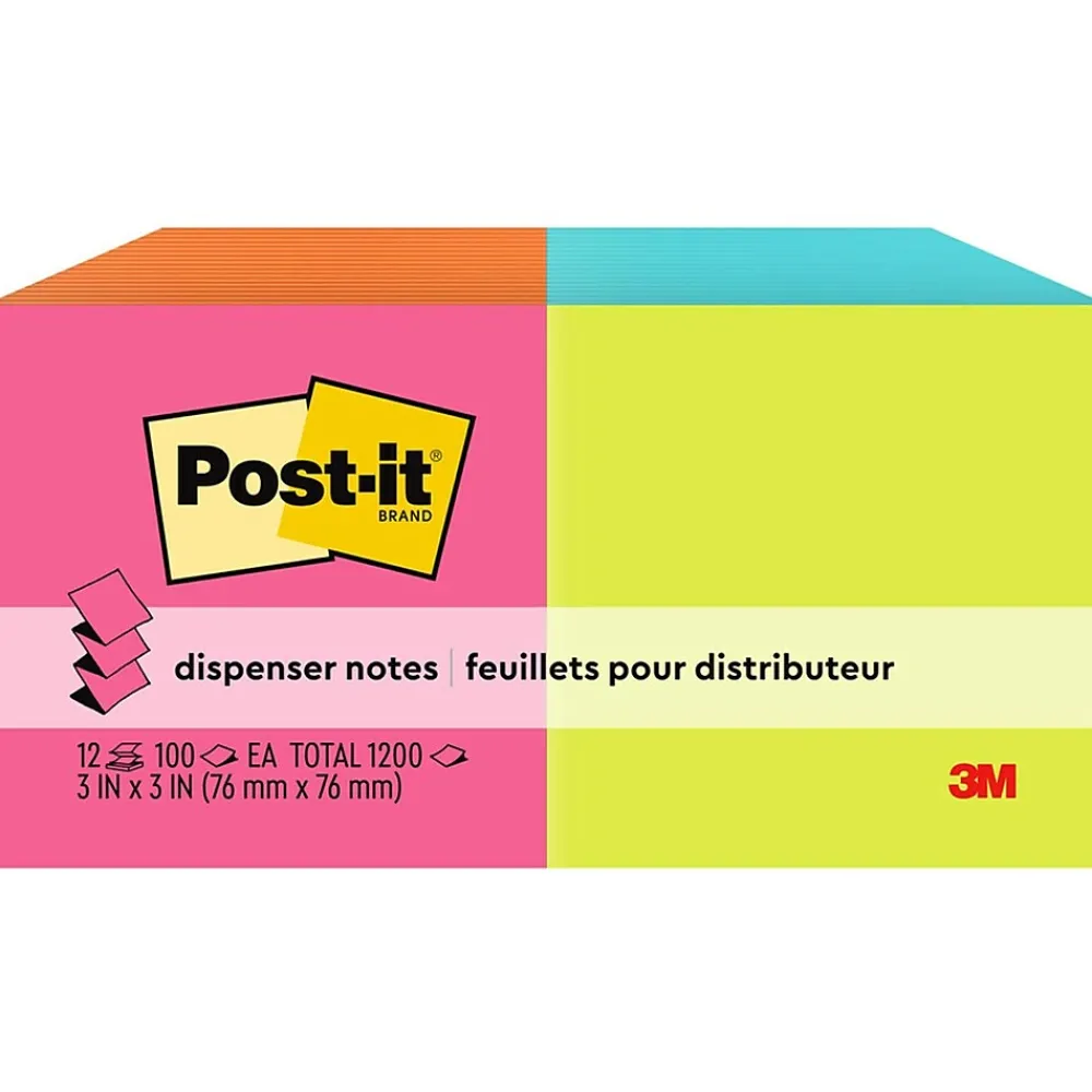 Sticky Notes*Post-it Pop-up Notes, 3" x 3", Poptimistic Collection, 100 Sheet/Pad, 12 Pads/Pack (R330NALT)