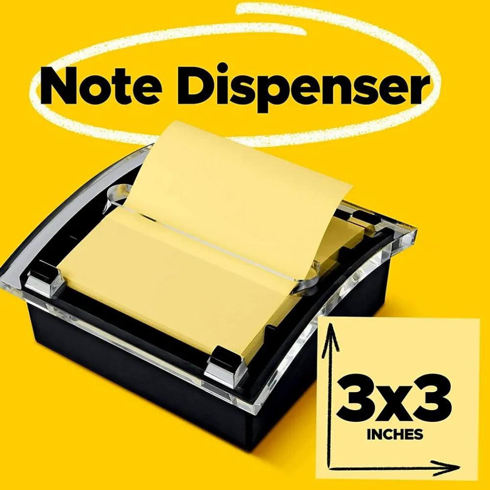 Pop-Up Dispensers*Post-it Pop-up Notes Dispenser for 3" x 3" Notes, Black/Clear (DS330-BK)