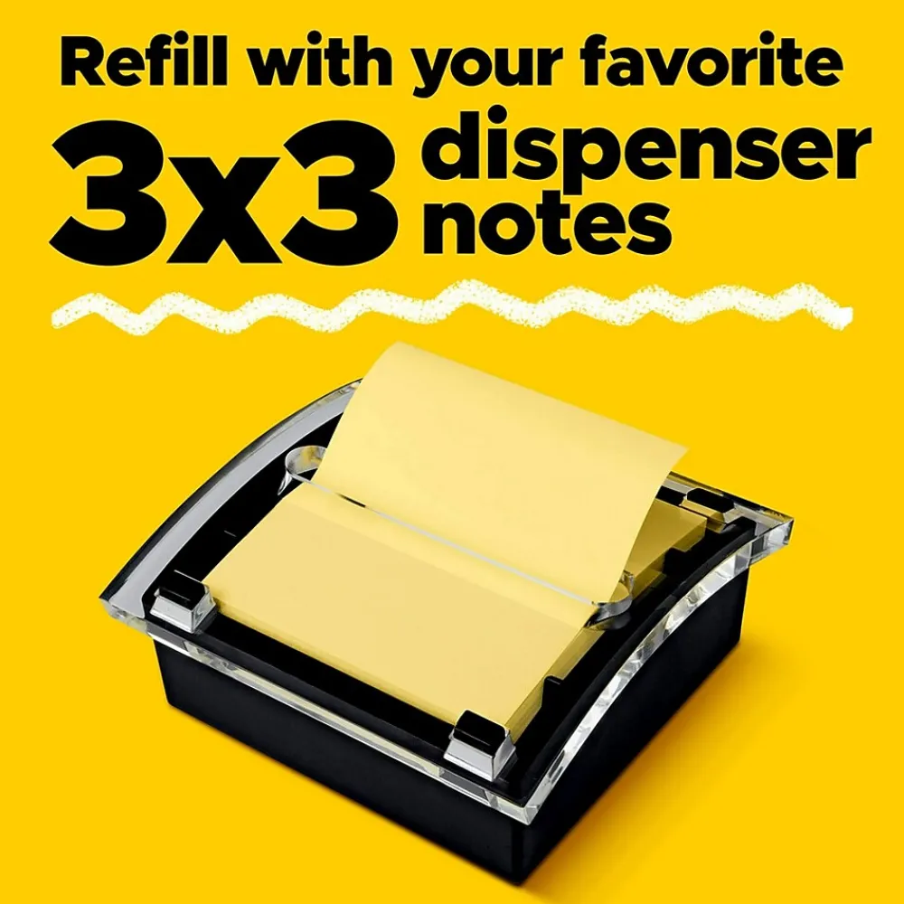 Pop-Up Dispensers*Post-it Pop-up Notes Dispenser for 3" x 3" Notes, Black/Clear (DS330-BK)