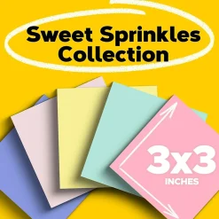 Post-It Notes*Post-it Recycled Notes, 3" x 3", Sweet Sprinkles Collection, 100 Sheet/Pad, 12 Pads/Pack (654-RP-A/654-A)