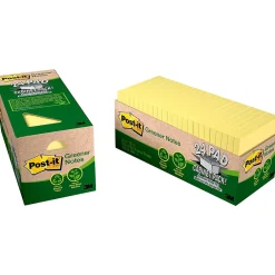 Post-It Notes*Post-it Recycled Notes, 3" x 3", Canary Collection, 75 Sheet/Pad, 24 Pads/Pack (654R24CPCY) Canary Yellow