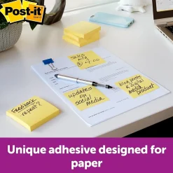 Post-It Notes*Post-it Recycled Notes, 3" x 3", Canary Collection, 75 Sheet/Pad, 24 Pads/Pack (654R24CPCY) Canary Yellow