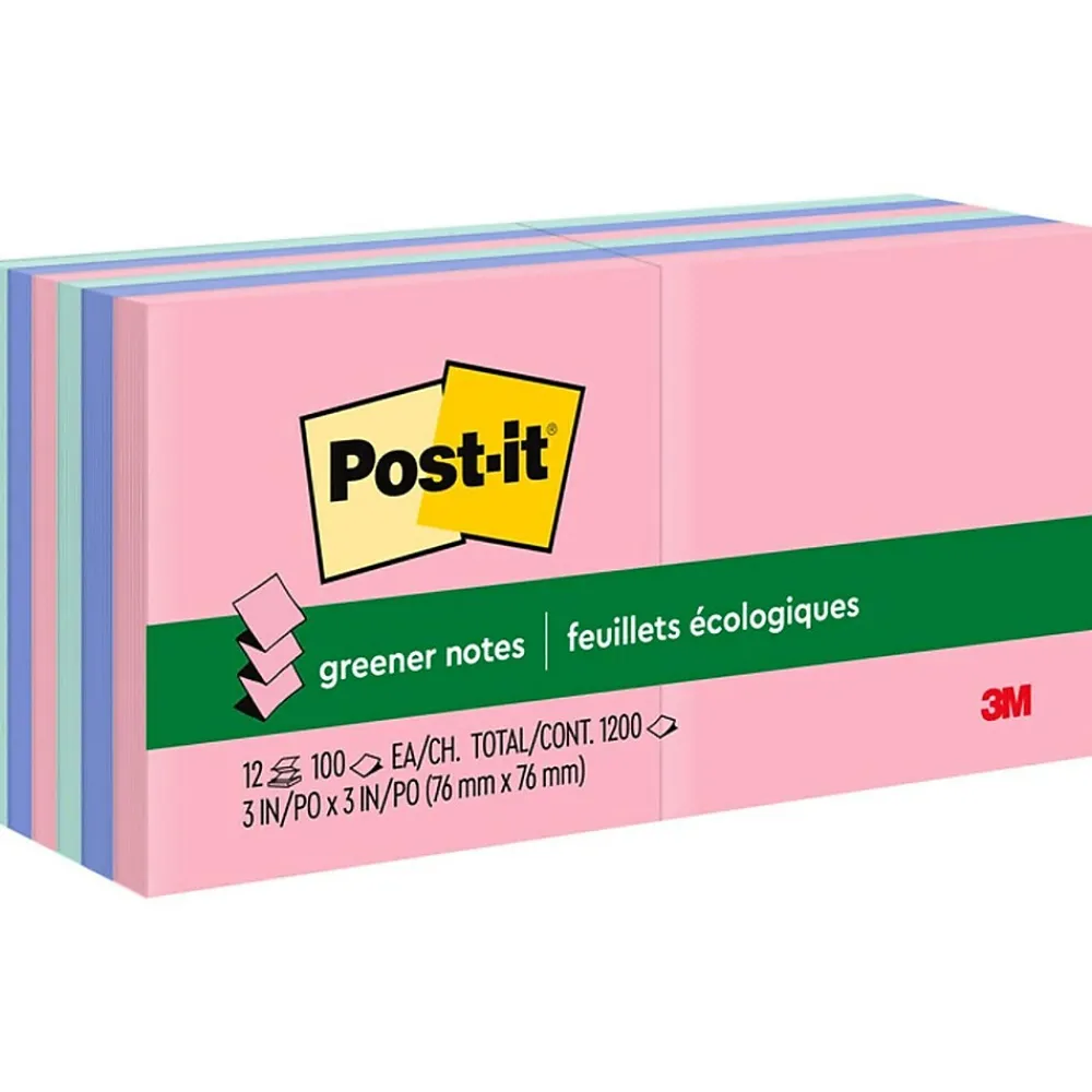 Post-It Notes*Post-it Recycled Pop-up Notes, 3" x 3", Collection, 100 Sheet/Pad, 12 Pads/Pack (R330RP12AP) Sweet Sprinkles