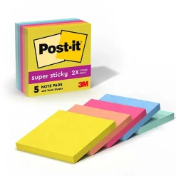 Post-It Notes*Post-it Super Sticky Notes, 3" x 3", Collection, 90 Sheet/Pad, 5 Pads/Pack (654-5SSJOY) Summer Joy